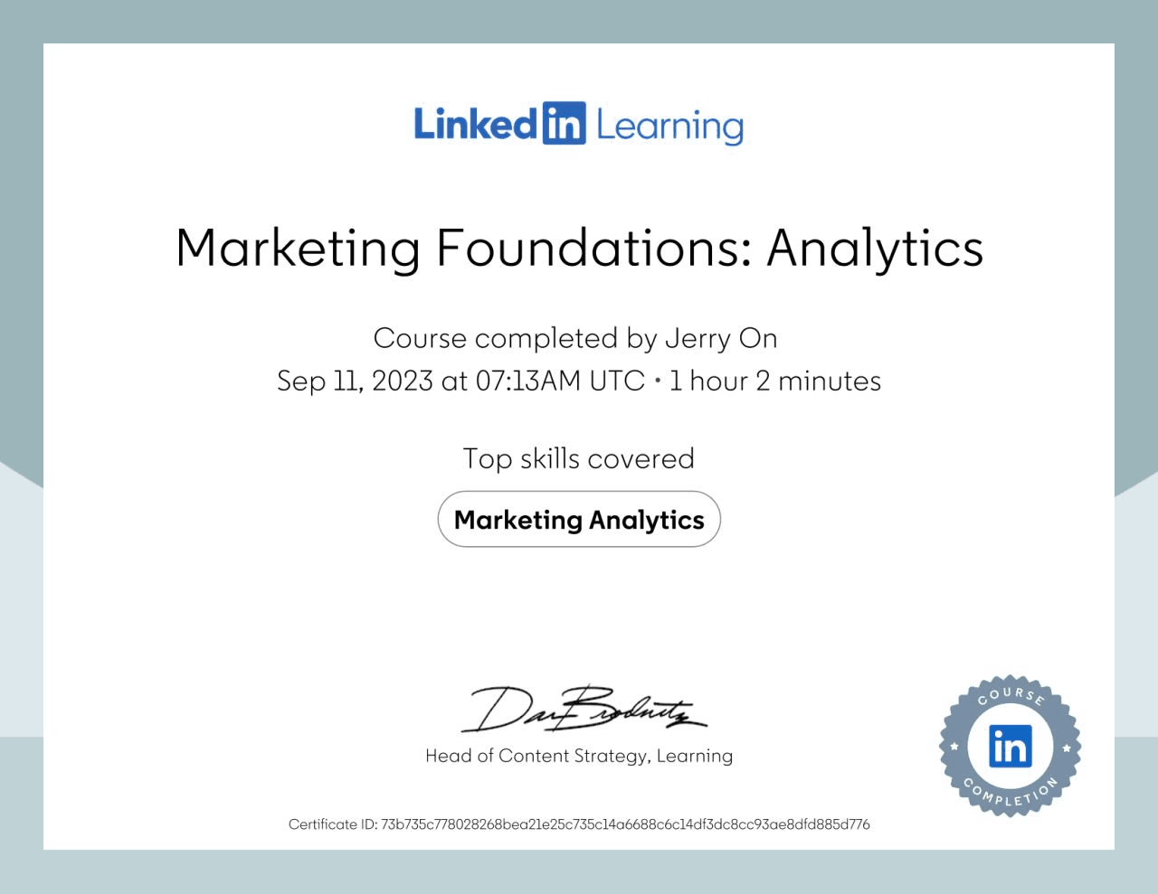 Marketing: Analytics